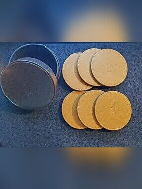 vintage Polo Ralph Lauren Tan Leather Coaster Set.